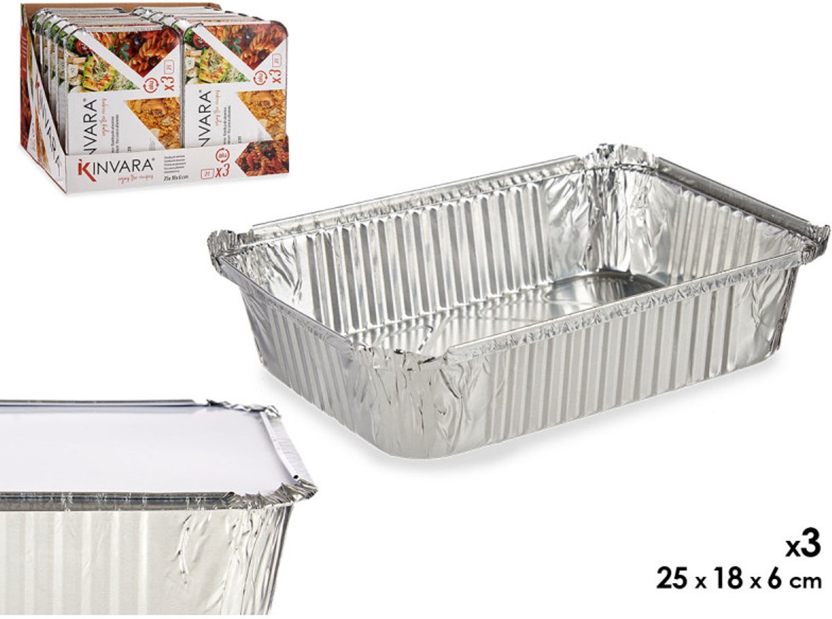 Set of trays Silver Aluminium (18,5 x 5,6 x 26 cm)