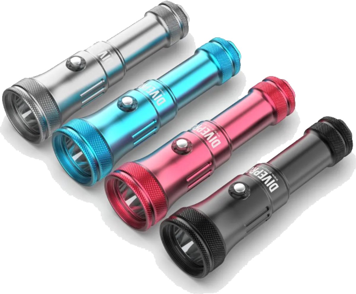 Divepro S18 - Duiklamp - 1800 lumen - Zwart