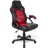 LifeGoods Gaming Stoel - Gamestoel - Verstelbaar in Hoogte - Comfortabele Gaming Chair - Kunstleer - Rood/Zwart