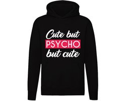 Cute but Psycho hoodie - trui - sweater - funny - grappig - unisex - capuchon