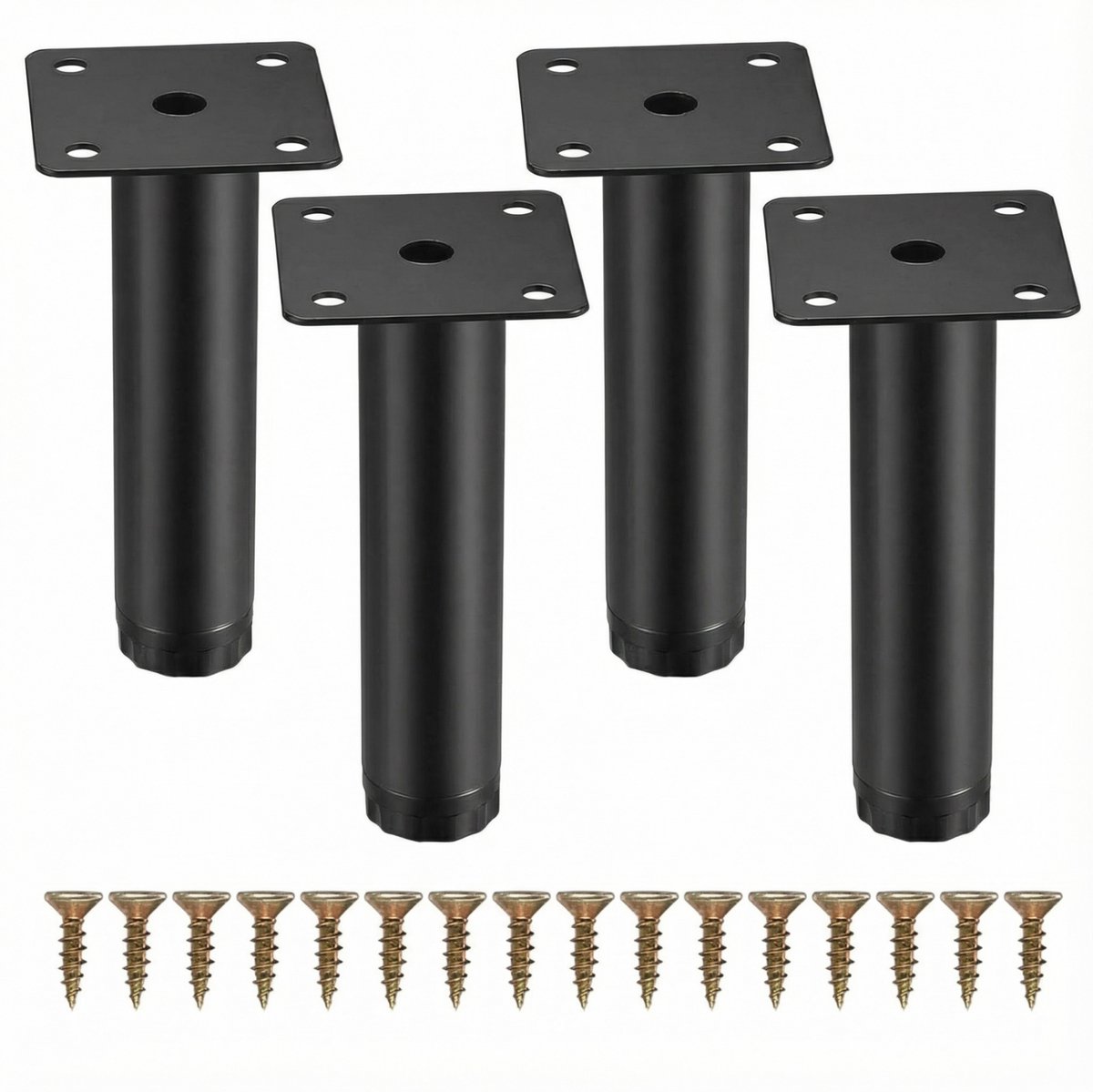 JustValue Meubelpoten - 15 cm - 4-Stuks - Verstelbaar - Kastpoten - Meubelvoeten - Voor Keukenplanken - Bank - Tafel - Stoel - Bureau - Kast - Meubels