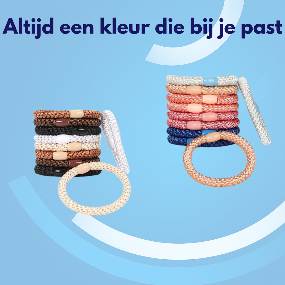 Knaak Haarelastiekjes - Gevlochten - Elastiek en Armband - Sterk Elastiek - 10 stuks — cadeau in Mode & Accessoires - foto 3