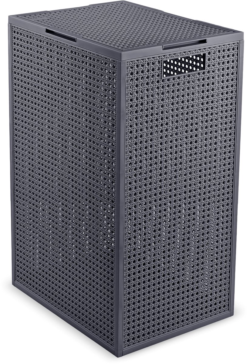 Curver Kaya Wasmand met deksel - 60L - 38x29x58,5 cm - Antraciet