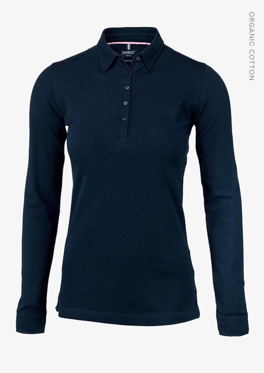 Nimbus Carlington Dames polo met lange mouwen | Marineblauw | Maat S