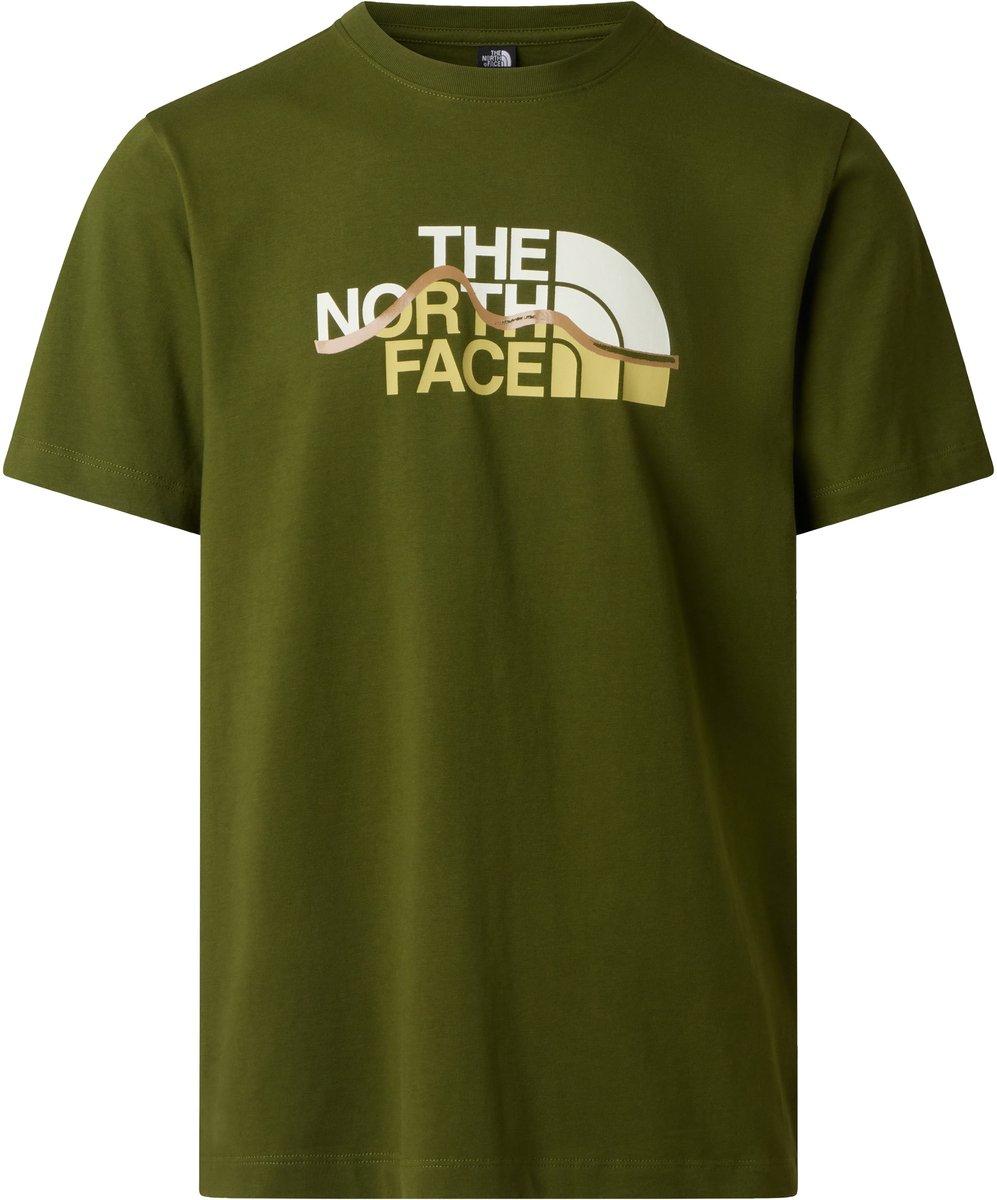 The North Face MOUNTAIN LINE REGULAR SHORT SLEEVE TEE Heren Outdoorshirt WOODLAND Groen