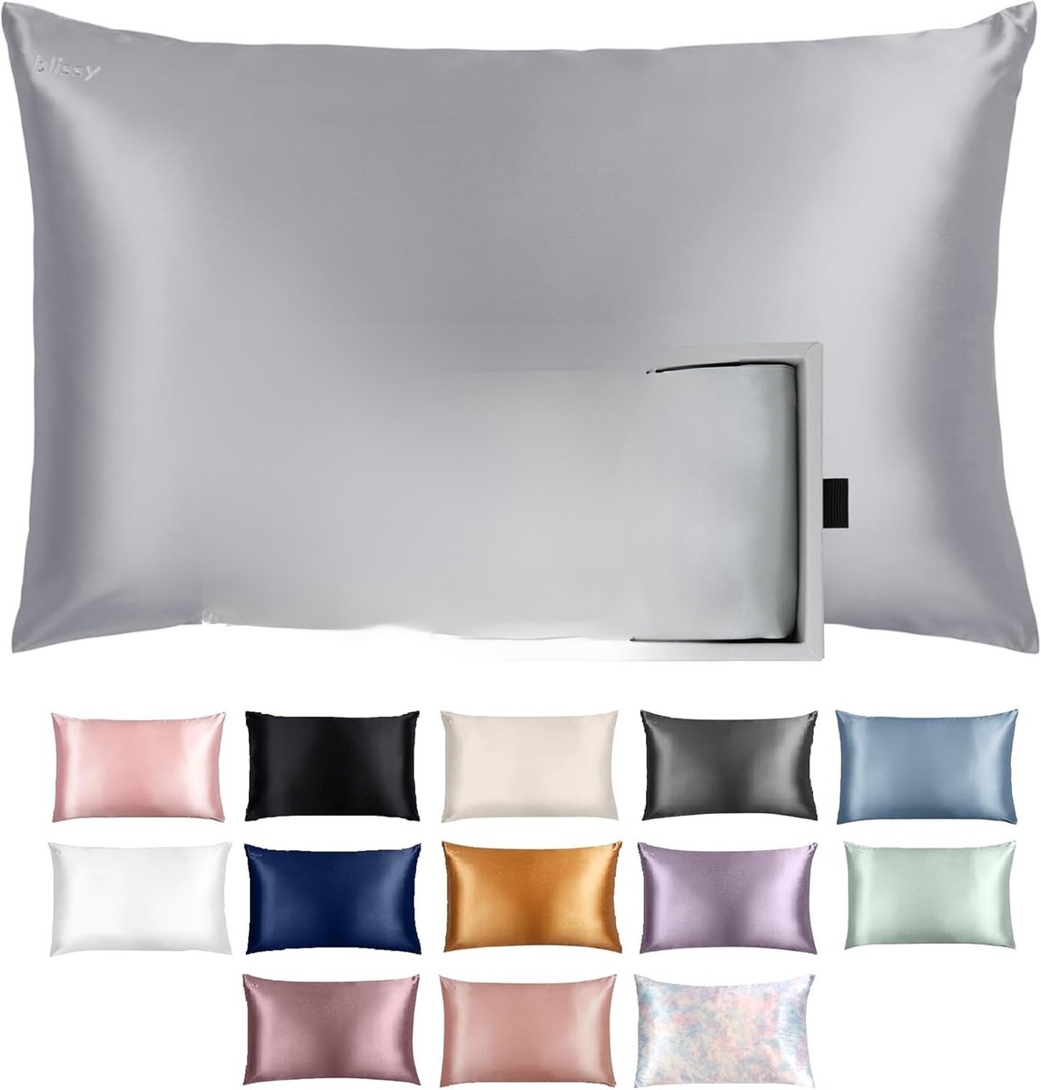Famanu Zijden kussensloop 100% moerbeizijde 22 momme 6A, verborgen rits, premium haar en huid queensize/kingsize. Een veelzijdige en handige keuze voor dagelijks gebruik in en om het huis. Zilver