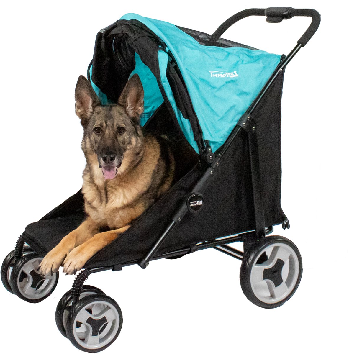 Bol.com InnoPet Hondenbuggy Mamut - Voor grote honden tot 50kg - Lage instap - Makkelijk in te klappen hondenbuggy - Ocean Blue aanbieding
