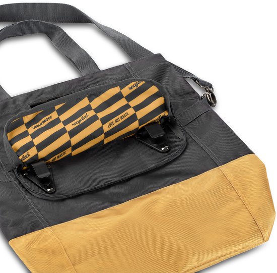 Gerecyclede shopper fietstas Urban Proof 20 liter - grijs/geel van Urban Proof — afbeelding 4