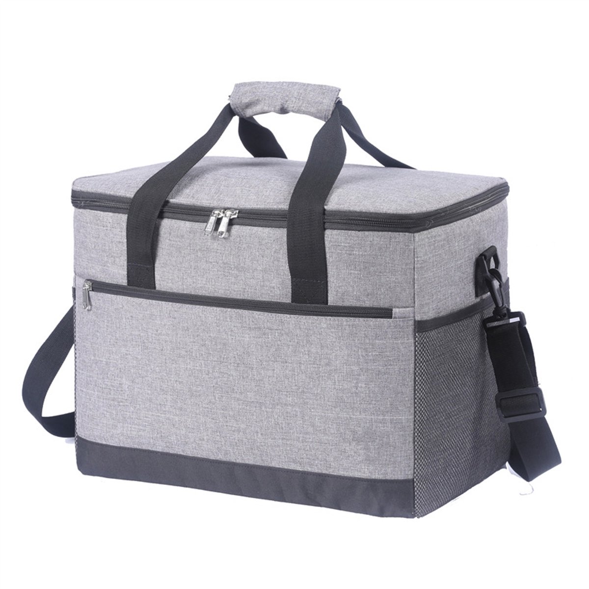Koeltas - 38*24*30cm Picknicktas - Lunchtas - Geïsoleerde tas - Opvouwbaar - Lekvrij en waterdicht - Geïsoleerde tas voor voedseltransport - Grijs
