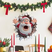 Muursticker kerstman slee herten