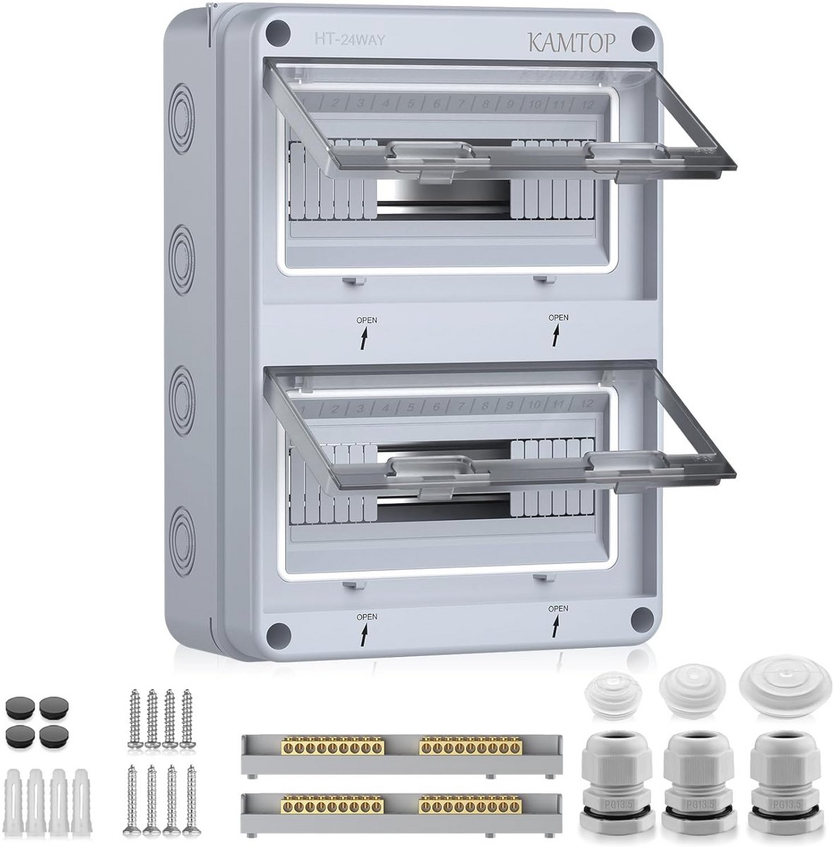 Waterdichte Zekeringkast voor Buiten, 24 Modules, IP65