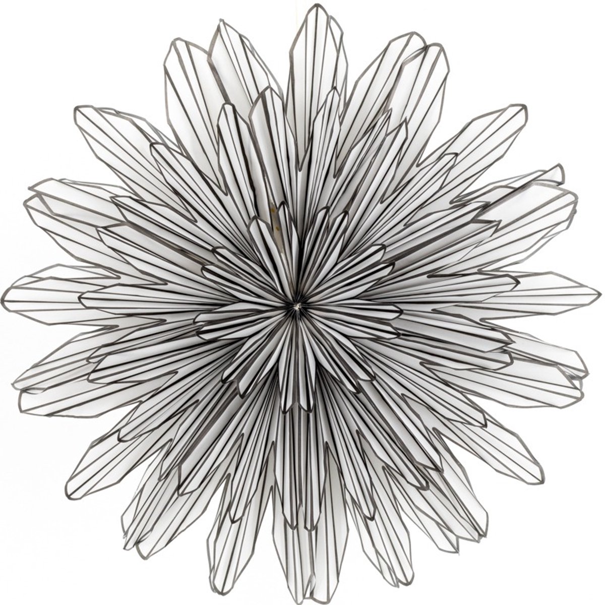 Papieren kerstster waves 60cm two-toned met pendel
