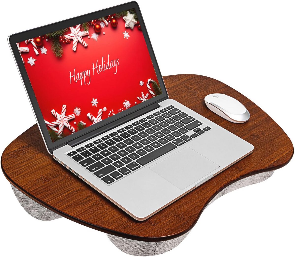 Extra groot bamboe schootbureau voor laptops tot 17,3 inch - modern en veelzijdig