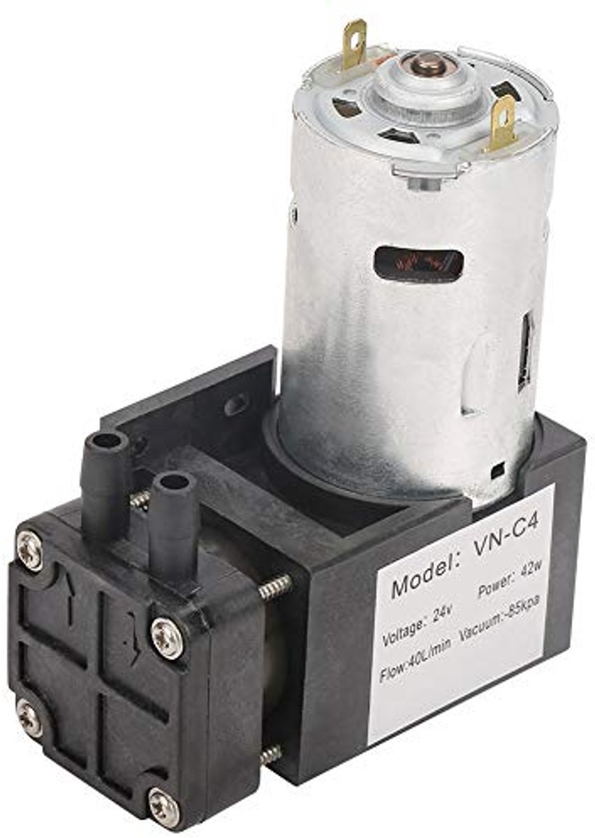 DC 24 V 40 l/min mini vacuümpomp, kleine olievrije vacuümpomp -85 kPa debiet 40 l/min voor gaslucht