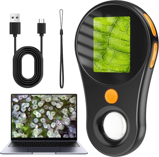 Deze draagbare digitale microscoop met 500x vergroting heeft een 2-inch Deze draagbare digitale microscoop met 500x vergroting heeft een 2-inch