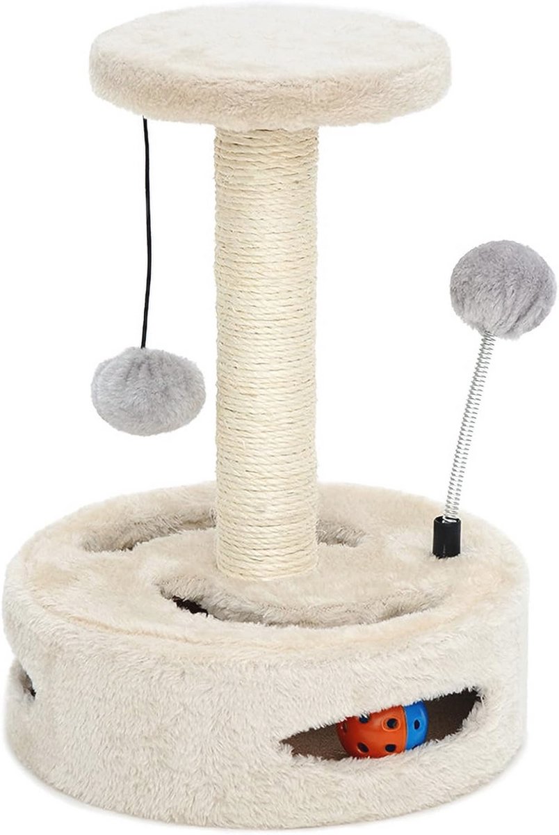 Krabpaal voor Kittens met Draaibare Tunnel en Speelbal - Activiteitencentrum voor Kleine Katten