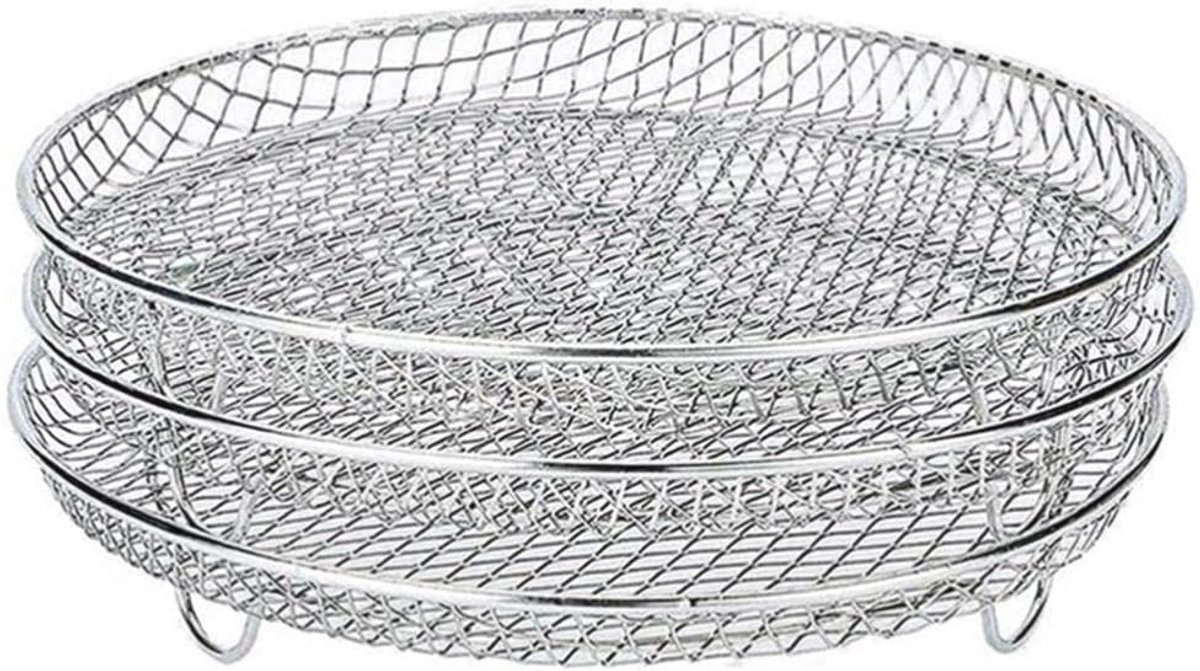 3 Stuks Grillmand voor Airfryer en Oven Stapelbare Rosten voor Bakken en Grillen