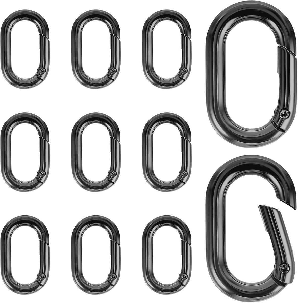 Mini karabijnhaak 1 inch - 10 stuks metalen sleutelhangers en veersleutelhangers