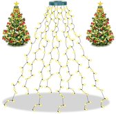 Ollny 2.5 m kerstboomverlichting met ring en 16 slingers, 400 led-lampjes, lichtketting voor dennenboom van 150 cm, 180 cm, 210 cm, 240 cm, warm wit