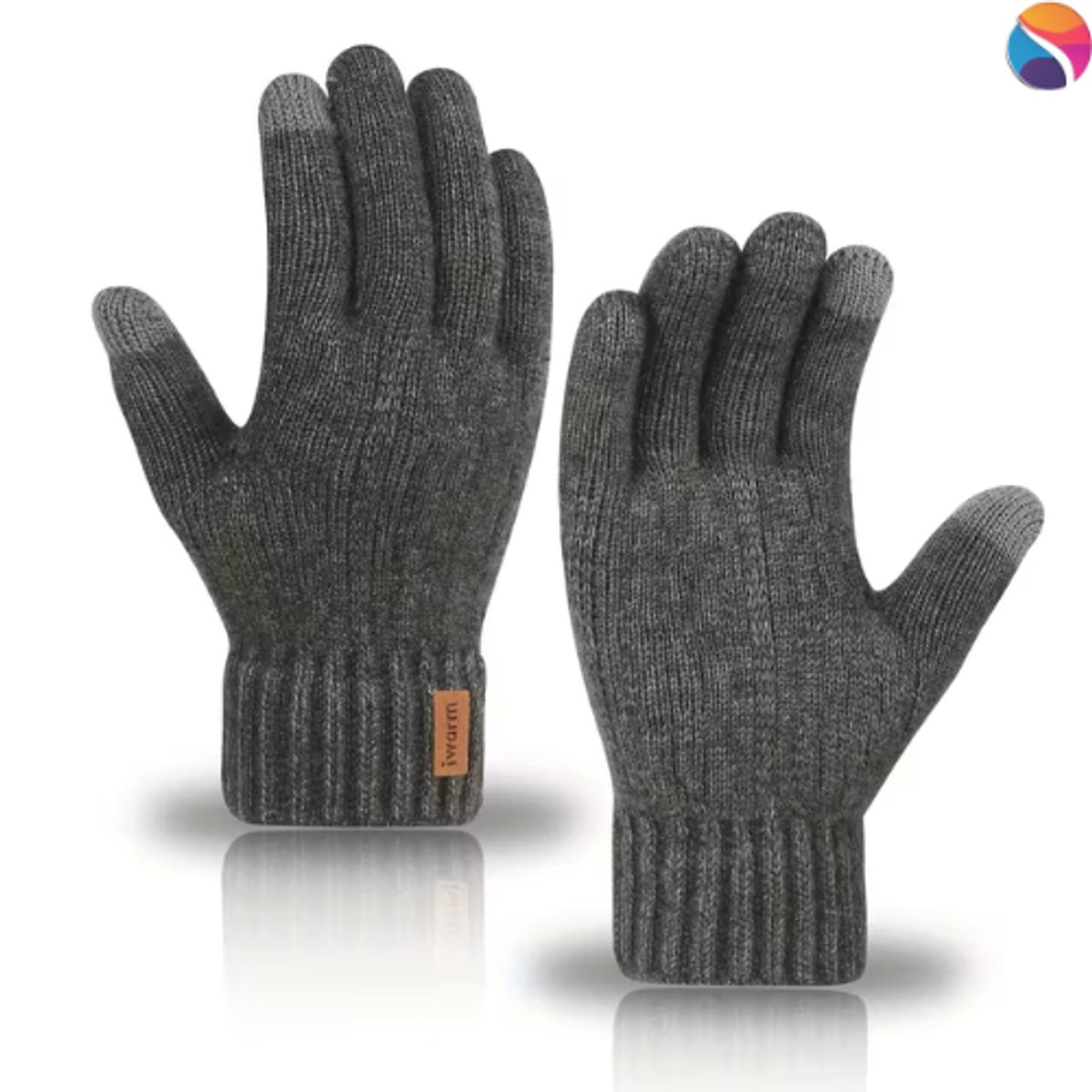 Warme Wollen Handschoenen - Unisex - Warm- Touchscreen Compatibel - Winter - Donker grijs