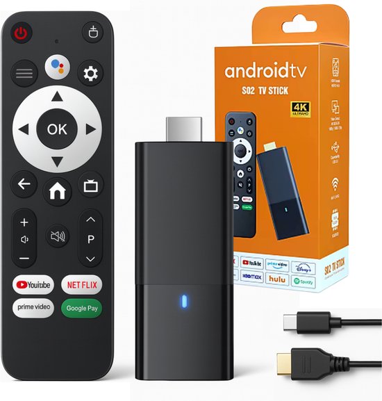 Android TV Stick - Chromecast - Google TV Streamer - Mediaplayer - 4K Streamer - 2/16GB