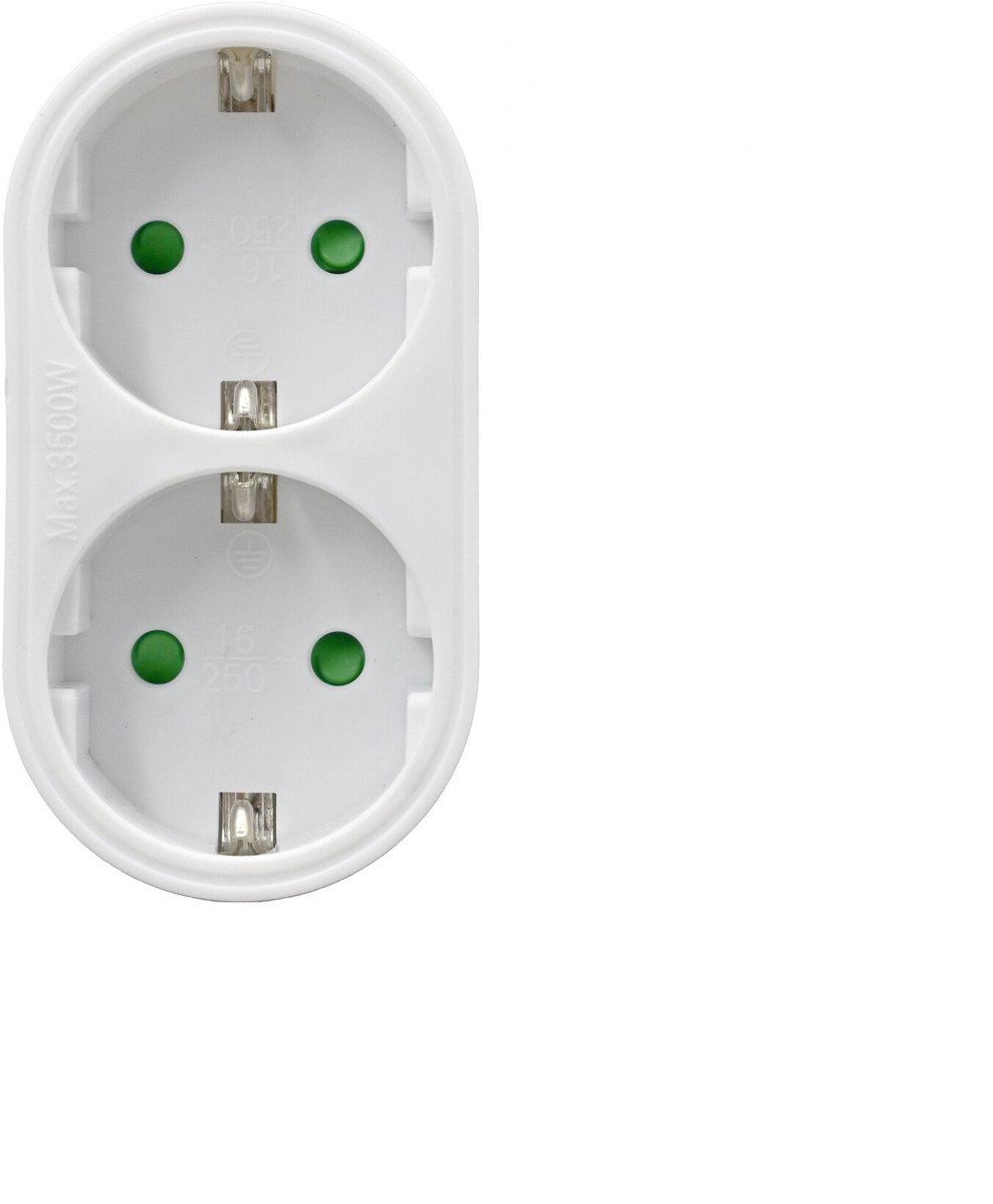 Elektrawebshop Stopcontact splitter 2 voudig wit verticaal met randaarde - 226658