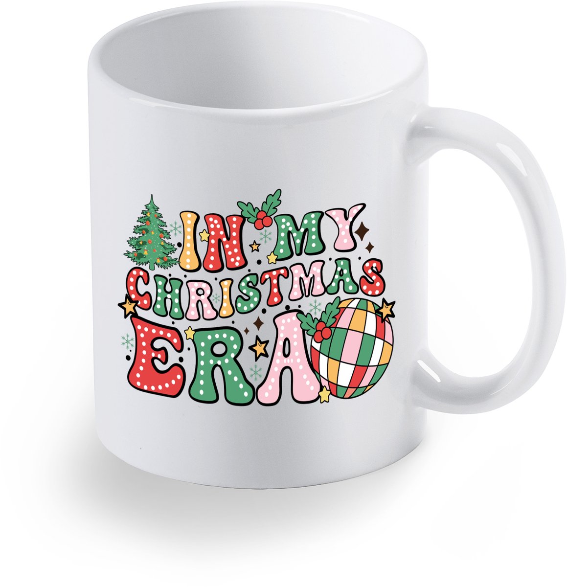 Bedrukte beker In my Christmas Era - Koffie mok - Geschenk - gepersonaliseerd cadeau