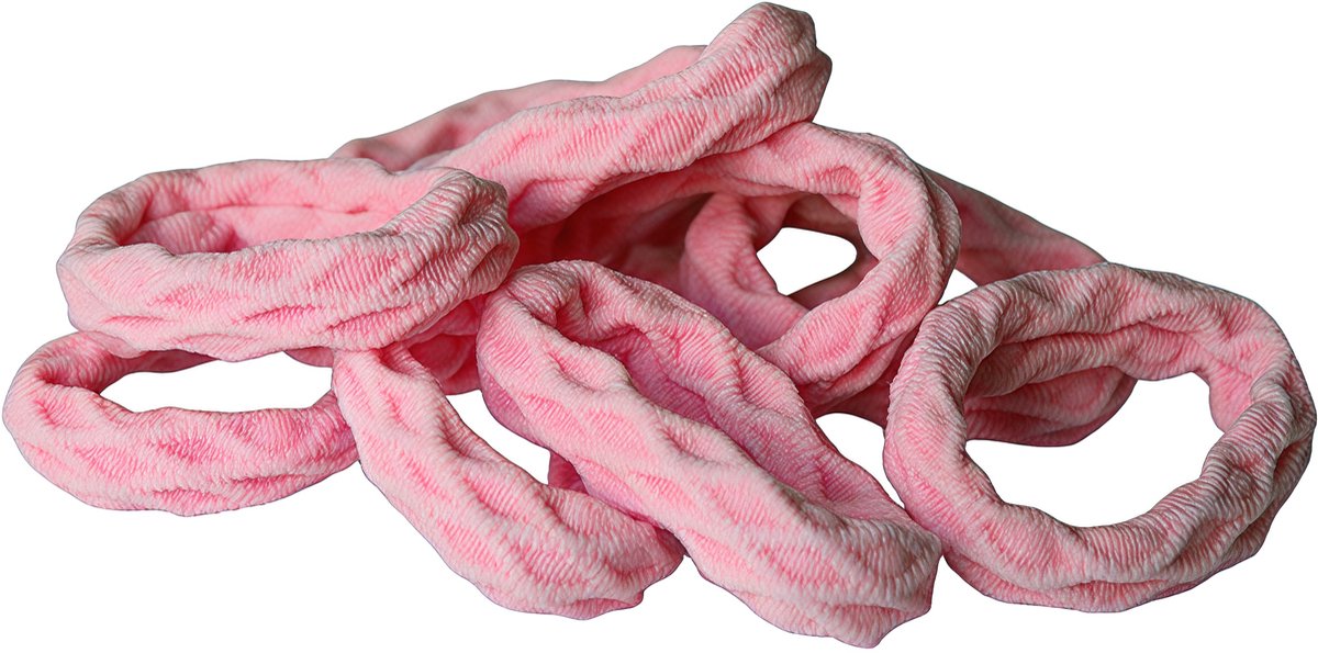 Hisa Haarelastiekjes Roze - 10-pack - Zachte Elastische Stof - Comfortabel voor Sport & Dagelijks Gebruik