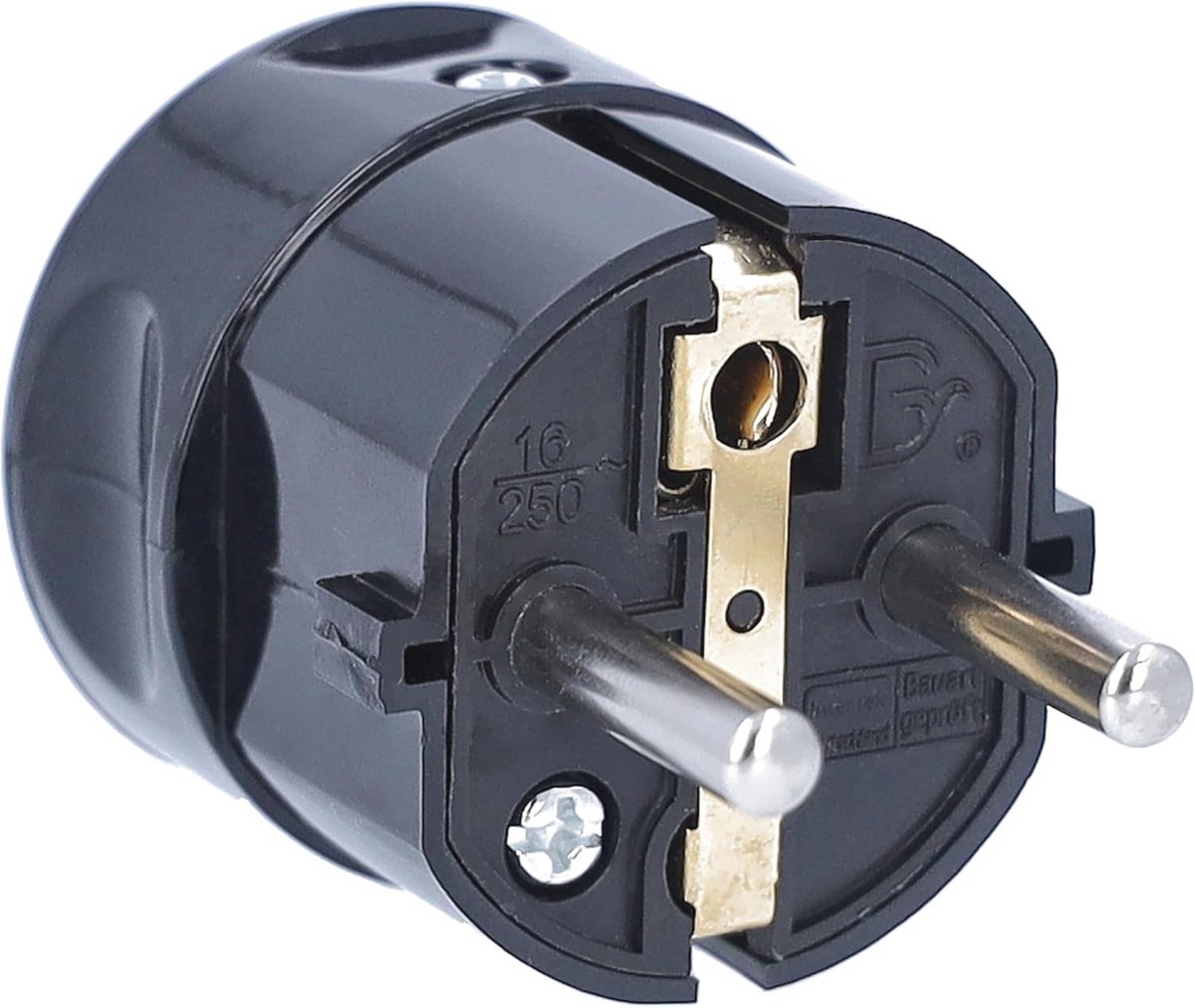 Schutzkontakt-Zentralstecker 230 V - Zwart