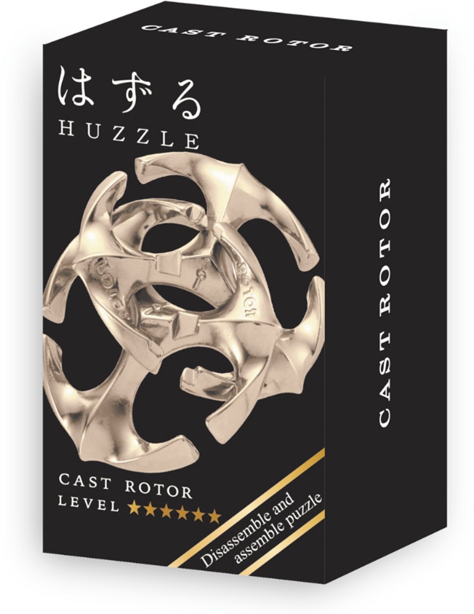 IQ-puzzel - Rotor - Mini - Metaal - Goud - Niveau 6