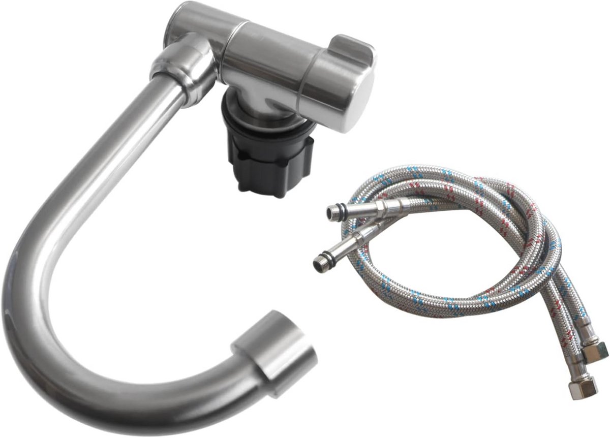 Rotatiekeukenkraan voor Camping en Boot - Opvouwbare Warm en Koud Waterkraan met 360 Grade