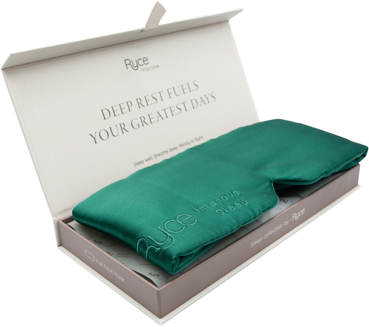 Bol.com Ryce® Zijden Slaapmasker - Oogmasker - Vrouwen & Mannen - Full Cover - Cadeau - Groen aanbieding