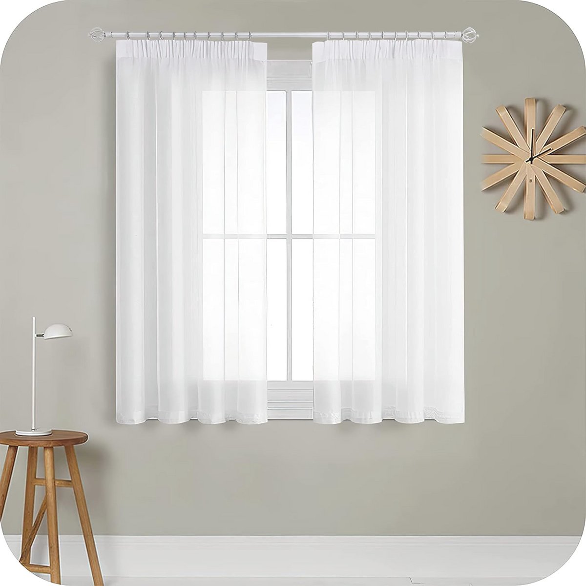 Transparante Gordijnen voor Woonkamer - Elegant en Modern - 2 Stuks - Organza 140 x 175 cm - Voor Binnen Met Verborgen Lussen