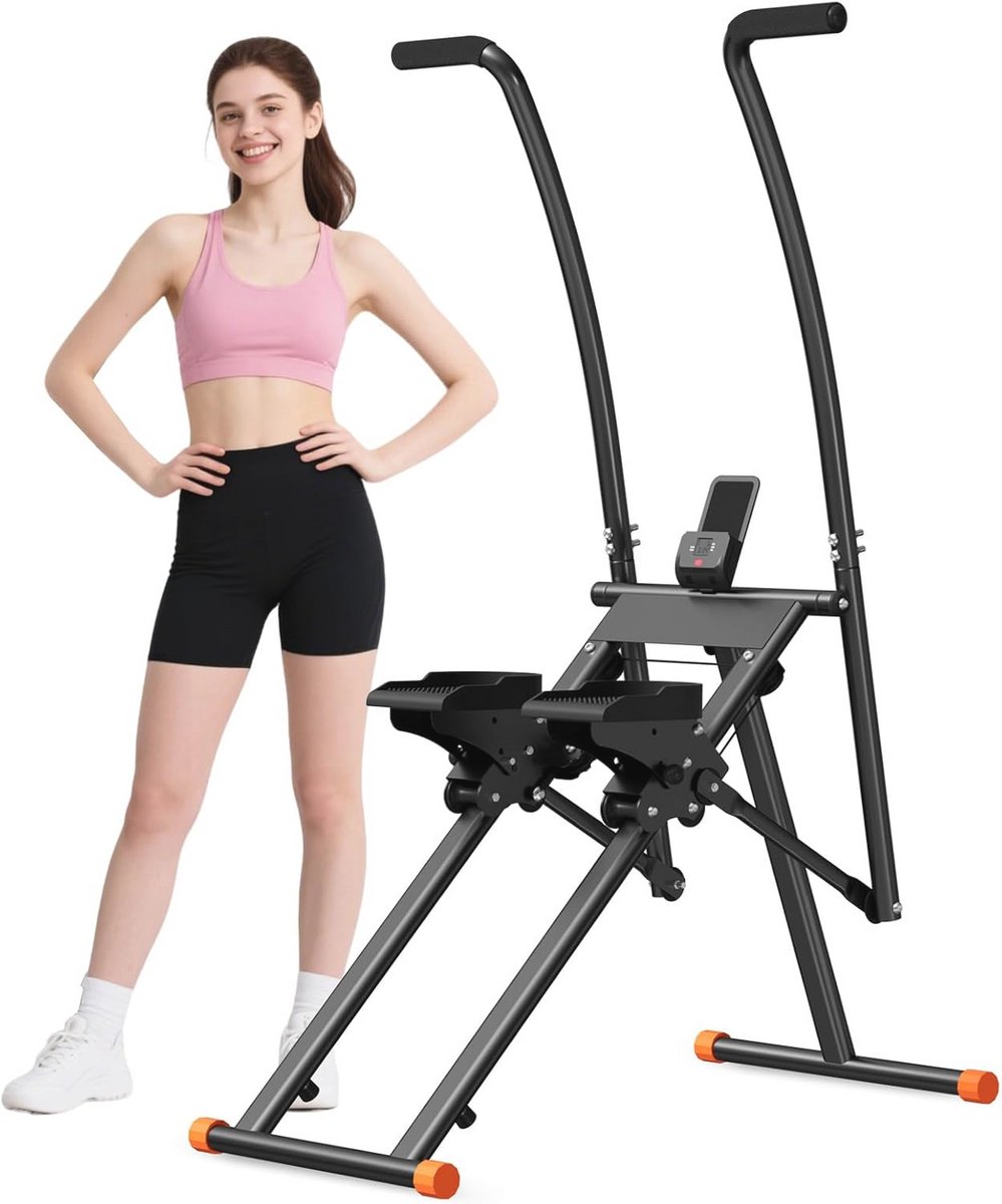 Inklapbare verticale klimmachine met verstelbare pedalen - effectieve thuistraining