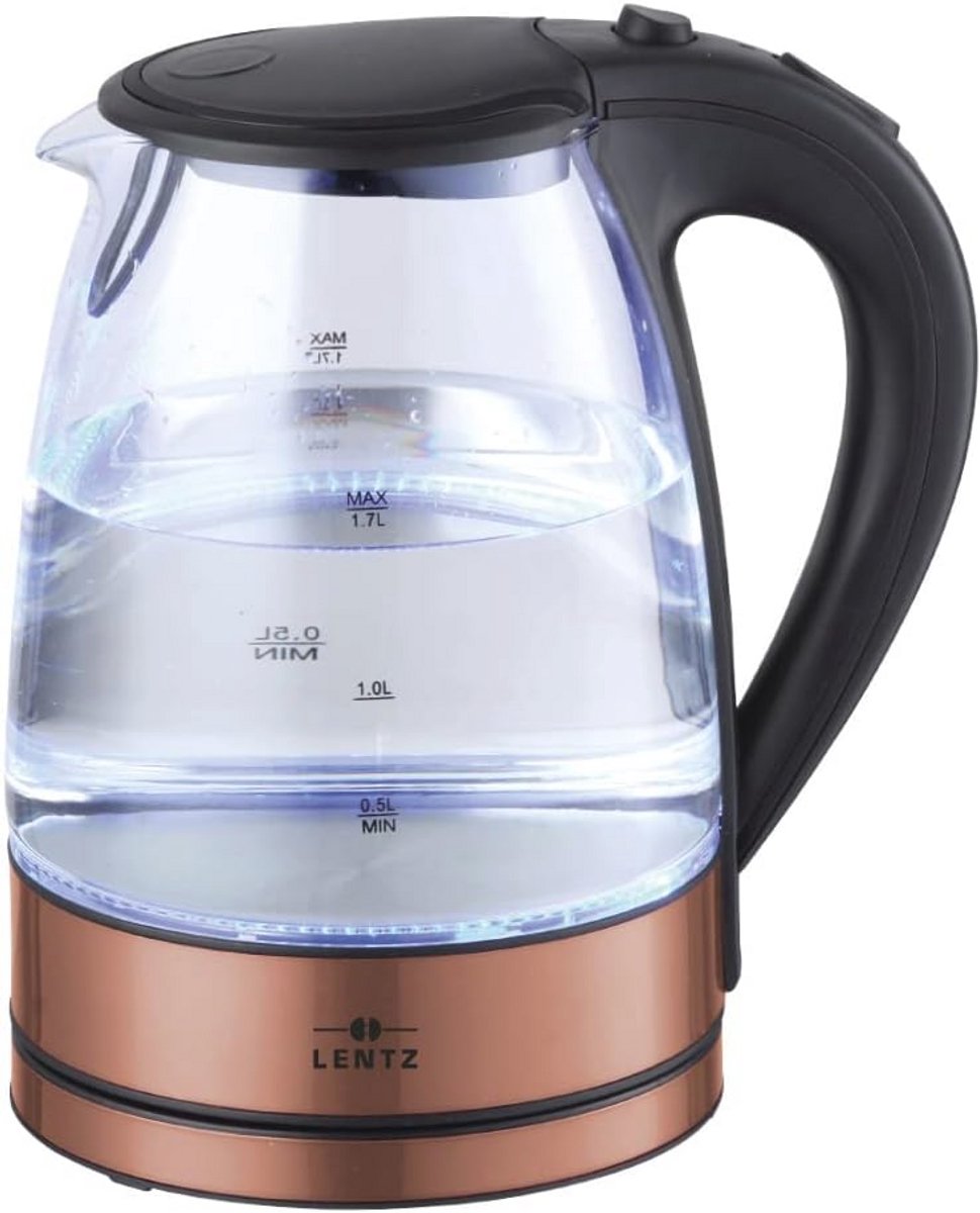 Glazen waterkoker met LED-verlichting en 1,7 liter capaciteit
