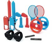 Phreeze accessoire set geschikt voor Nintendo Switch 2 - sport accessoires - stuurwiel - racket - zwaard - grip - geschikt voor joy con - rood en blauw - 12 in 1 bundle