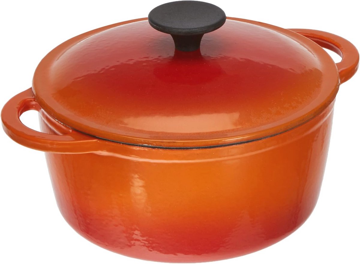 Ronde Gietijzeren Braadpan 2,5 L - 21 cm - Oranje
