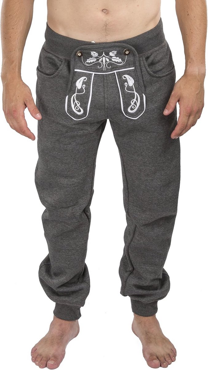 Heren lange klederdrachtbroek - Geborduurde joggingsbroek voor een sportieve uitstraling