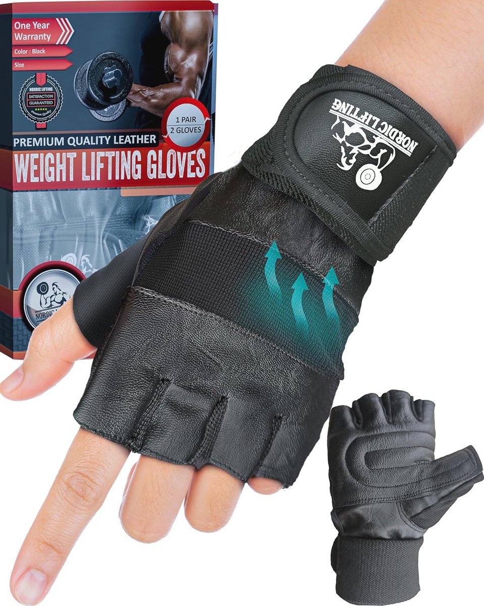 Gewichten Handschoenen met 30 cm Polssteun voor Fitness, CrossFit en Training - Voor Dames en Heren - Premium Kwaliteit - 1 Jaar Garantie