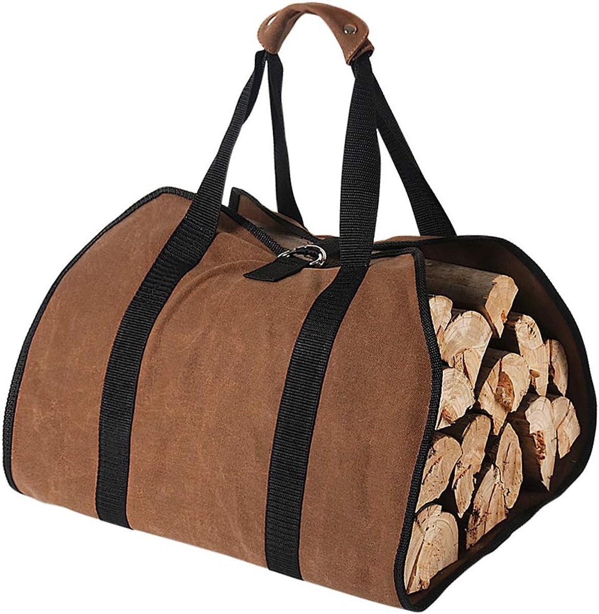 Houtmand - Haardhout Mand - Houtmand voor binnen- Haardmand - Haardhoutopslag - Brandhout mand - Houtopslag - Canvas - 46*98 cm - Opbergtas - Keuken Organiser - opbergtassen - Grote capaciteit - voor kamperen