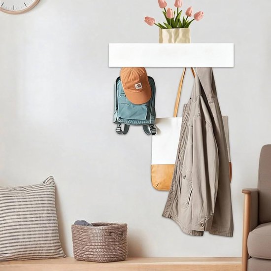 Vind wandkapstok met plank op - april 2026