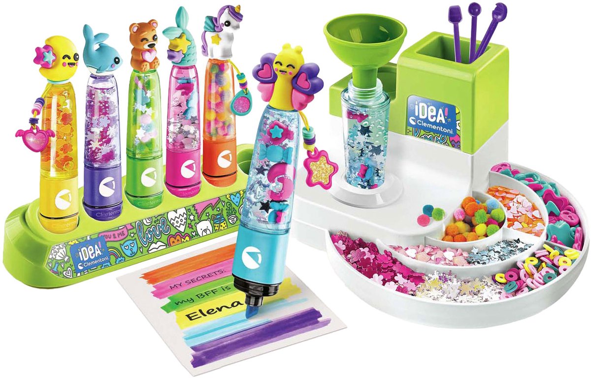 Clementoni iDea - Markeerstiften Creatiestudio - Knutselpakket vol Accessoires - Kawaii Markeerstiften - Het Creatieve Cadeautje - Vanaf 6 jaar — afbeelding 11