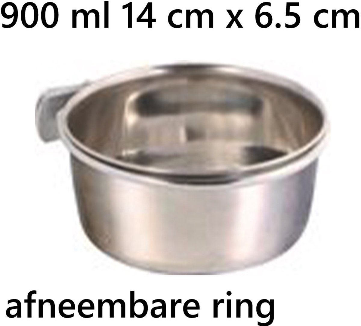 Cocapet - drink/voerbak RVS- met ophangbare losse ring -schroefbevestiging- 900 ml - 14 cm x 6.5cm -makkelijk in onderhoud - voor hondje, kat of andere kleine diertjes