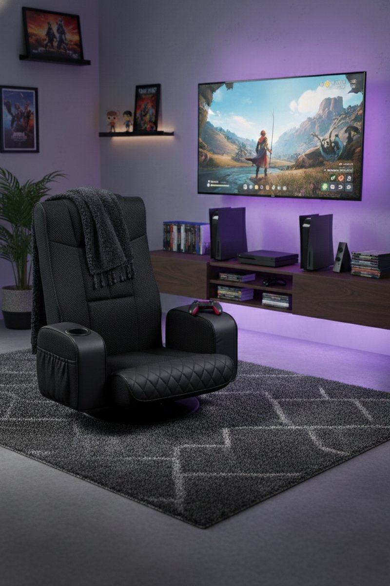 VDD Gaming - Gamestoel - Vloerstoel - Gamestoel zwart - afbeelding 2