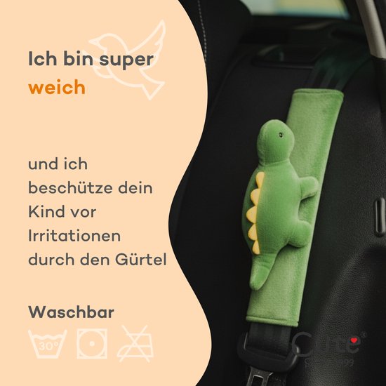 Cute since 1999 - Gordelhoes kind - Groene dinosaurus gordelbeschermer kind - gordelhoezen voor auto en autostoel - 27cm x 6 cm van Merkloos — afbeelding 4