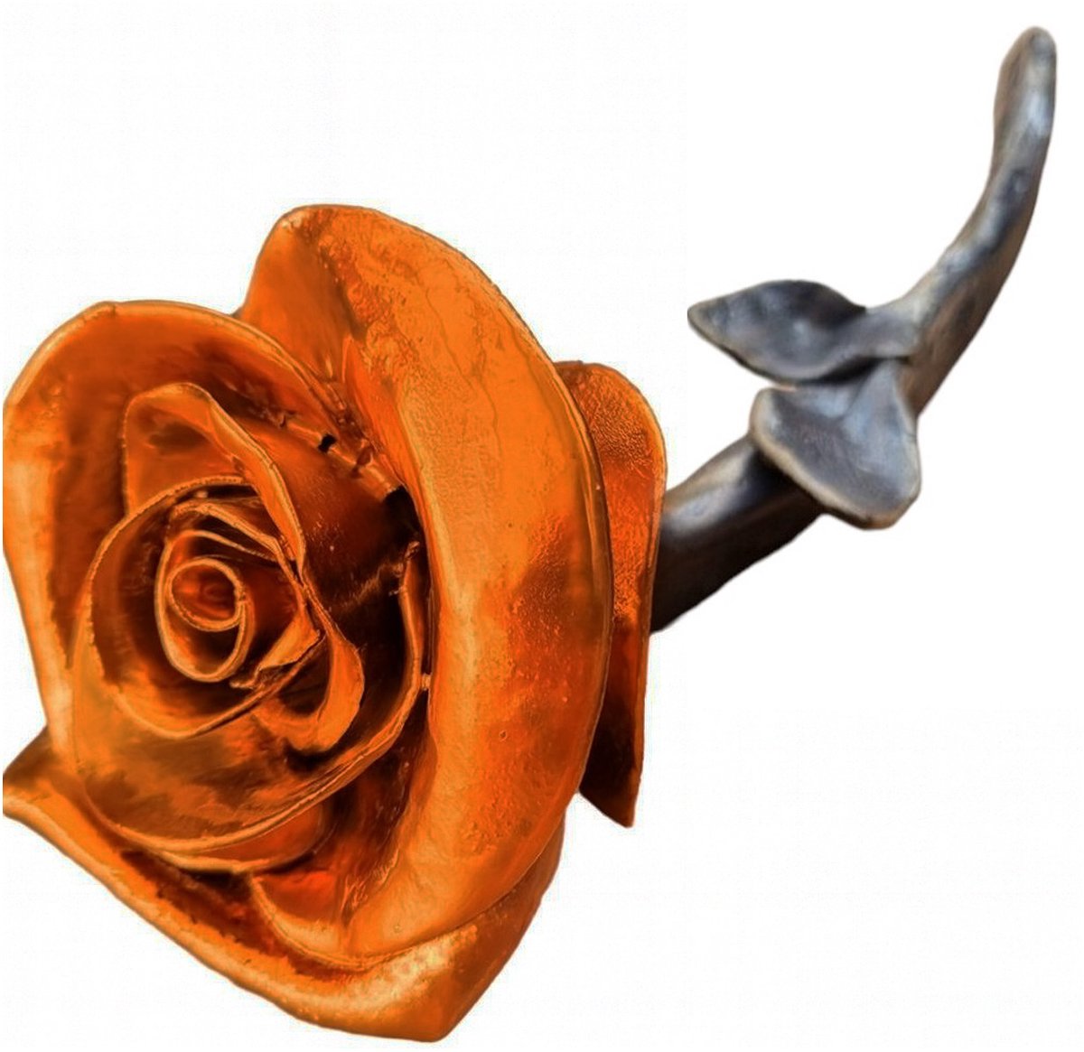 Keramische Roos Oranje - Handgemaakt - Symbool van Liefde - 25×10×10 cm - Cadeau