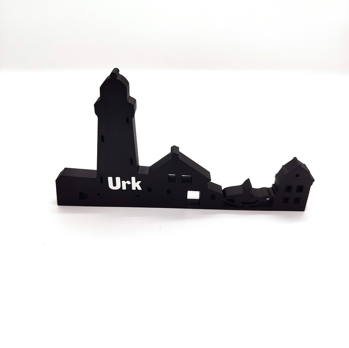 Urk Skyline Silhouet – Vuurtoren Decoratie 3D Print Zwart – Typisch Nederlands Souvenir Cadeau