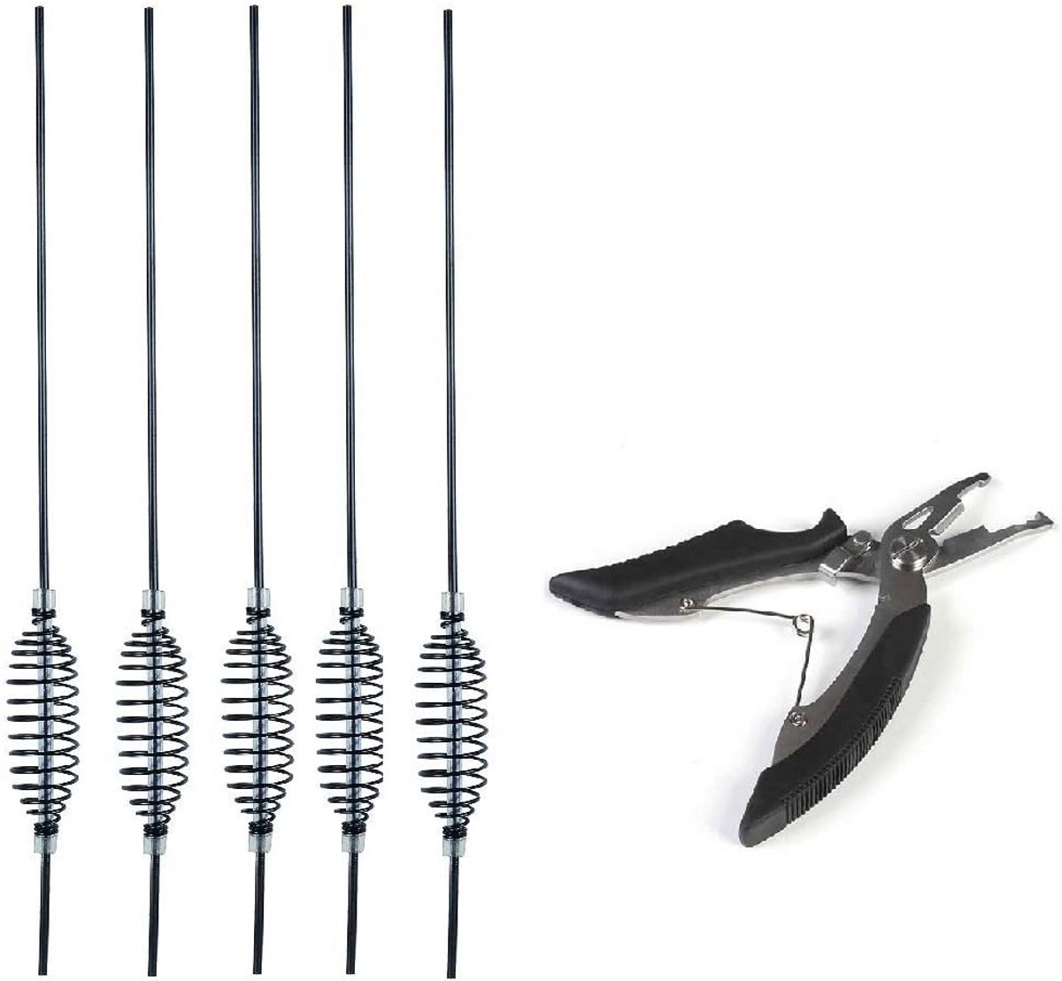 Set 5 voerspiralen 22 cm + gratis visschaartjes