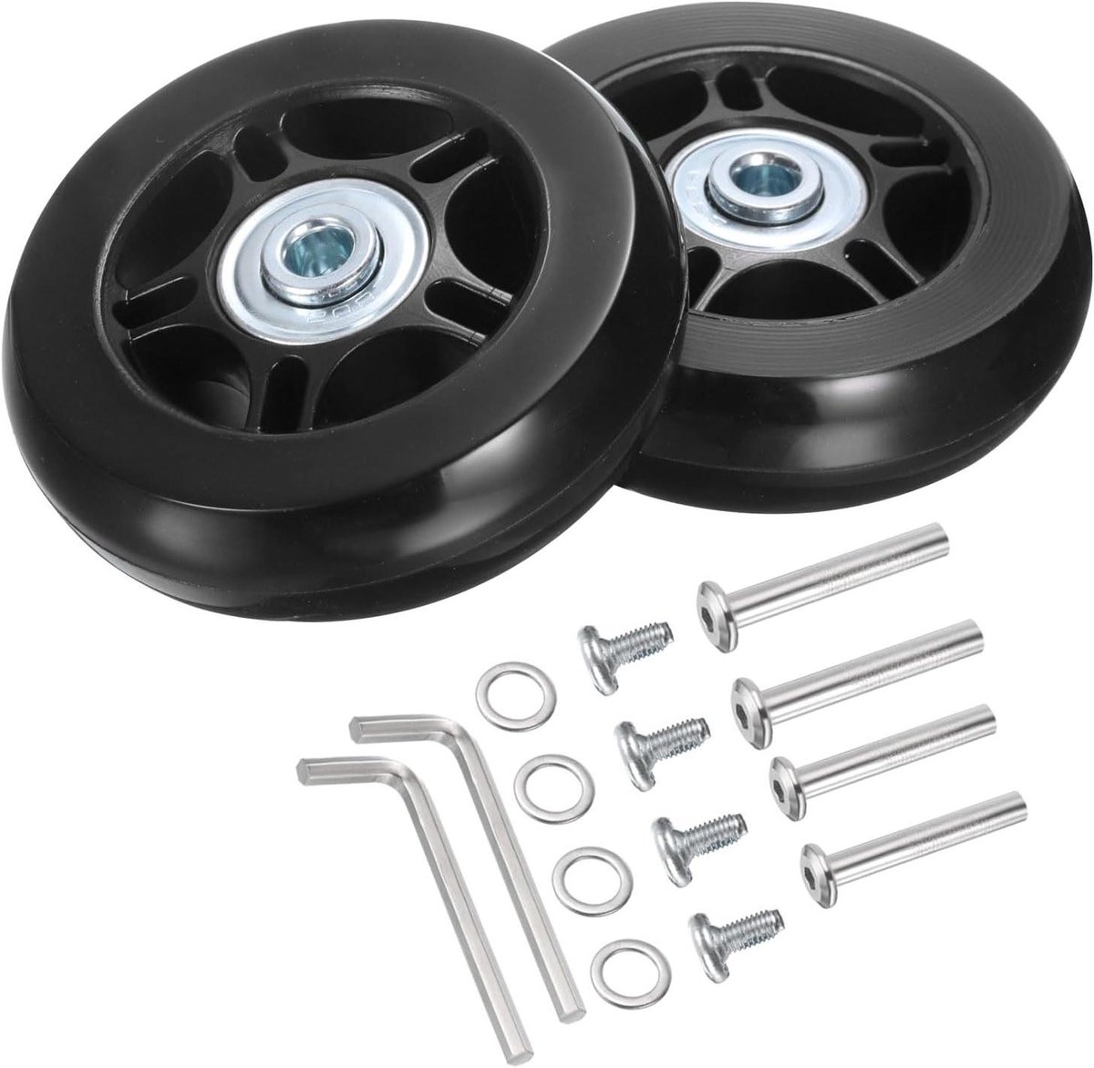 Ronte Kofferwieltjes Vervanging Inline Skate Reparatieset 2 Stuks Zwart