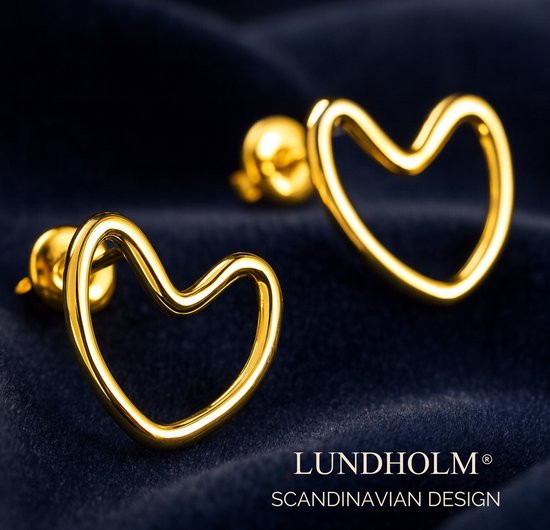 Boucles d'oreilles à tige de Luxe Lundholm pour femme - Acier inoxydable de Premium plaqué or PVD - Étanches et hypoallergéniques - Cadeau de Luxe pour femme